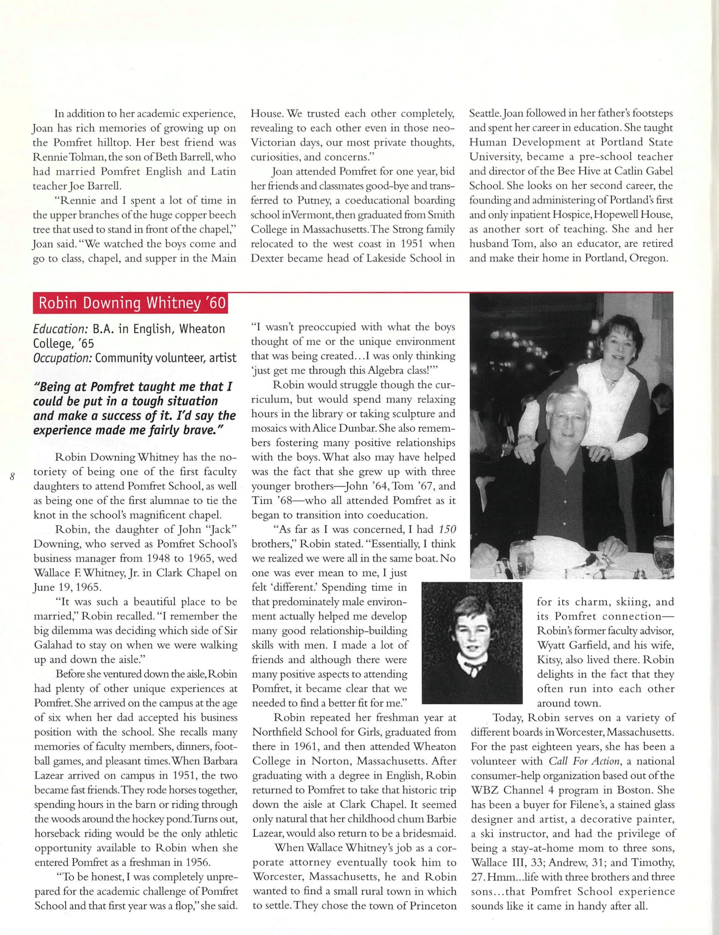 Page 8: Robin Downing Whitney '60