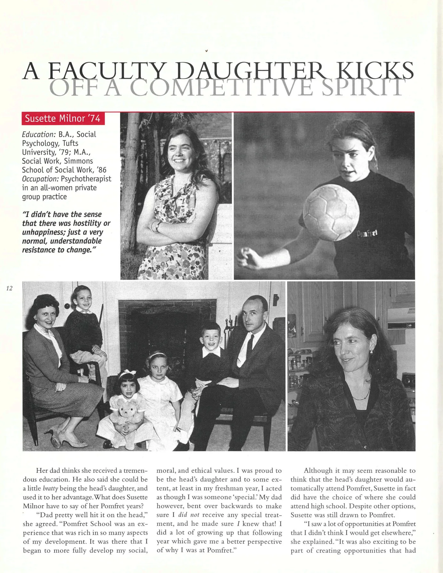 Page 12: Susette Milnor '74