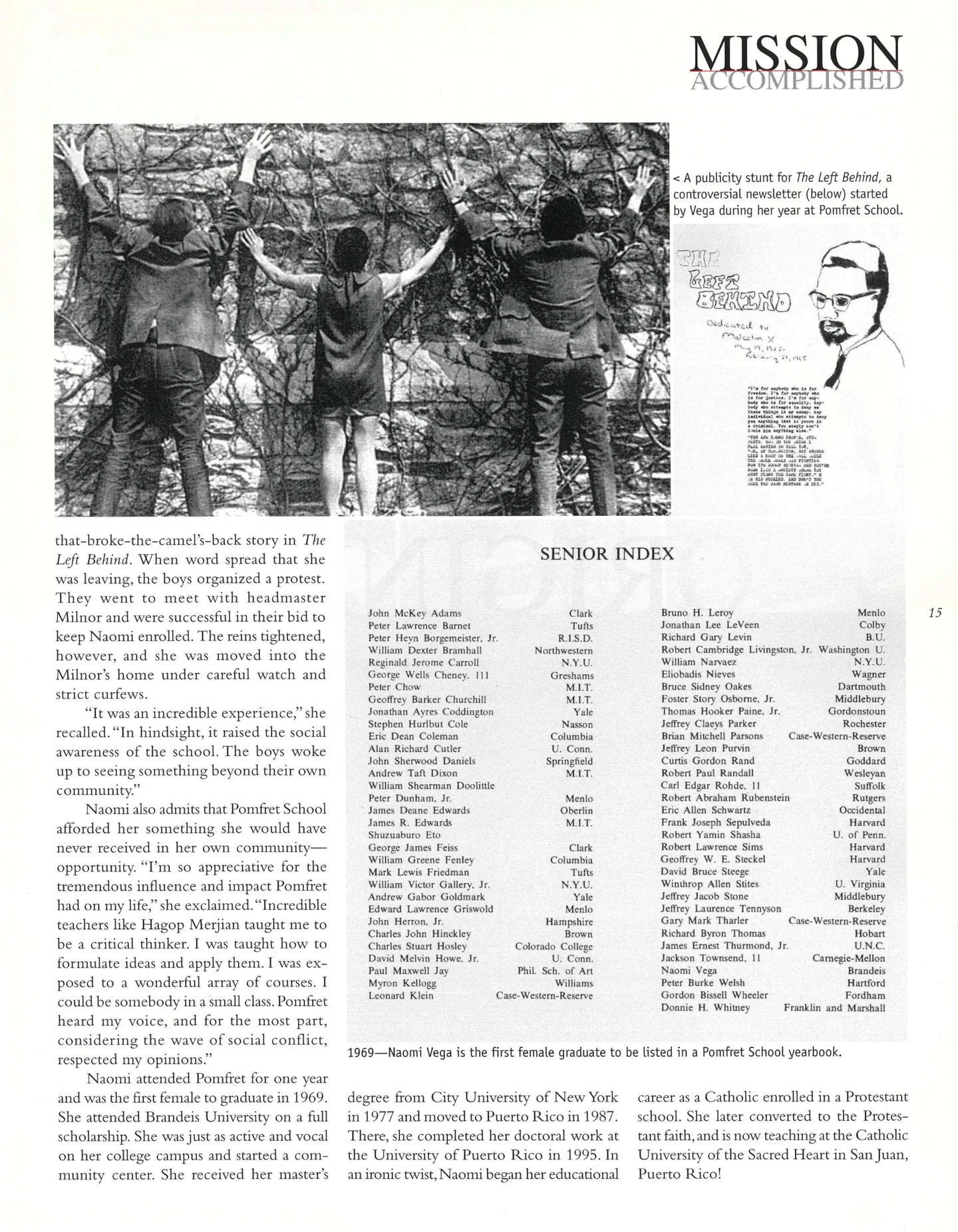 Page 15: The Left Behind + Senior Index 1969