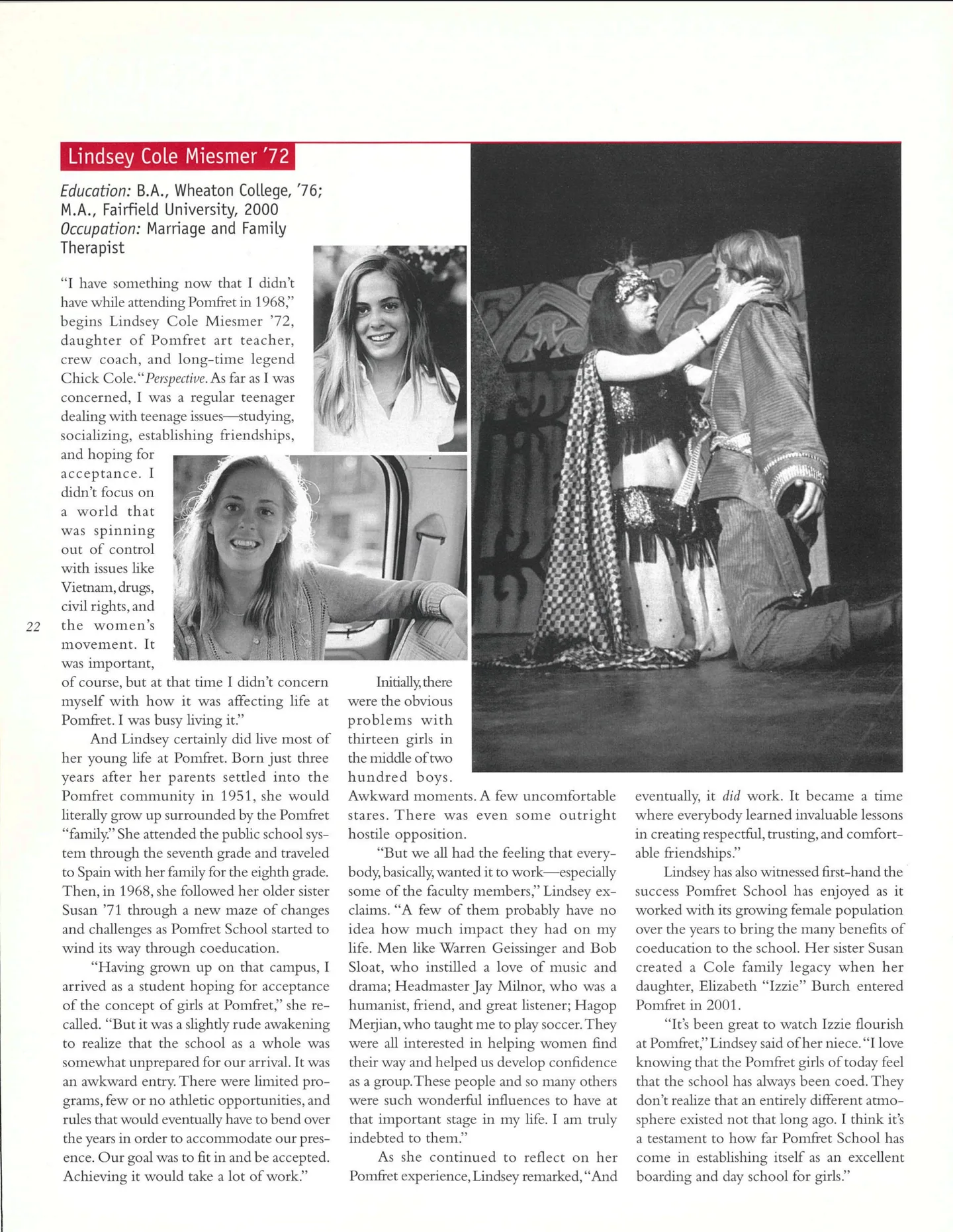 Page 22: Lindsey Cole Miesmer '72